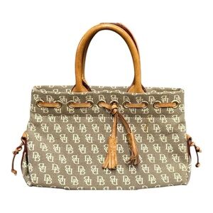 Vintage Dooney & Bourke Tan Monogram Satchel